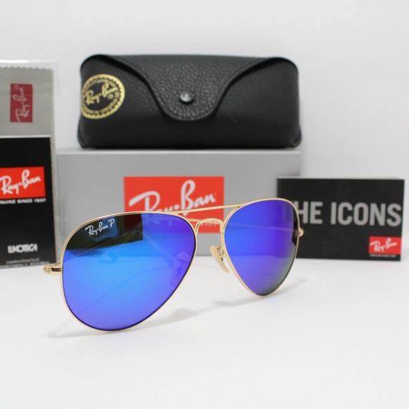 NEW!! RAY-BAN RB 3025 112/4L POLARIZED BLUE FLASH - Picture 3 of 7